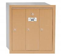 3YNV6 Vertical Mailbox, 3 Doors, Brass