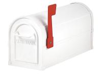 3YNZ2 Heavy Duty Mailbox, White, 9.5x7.5x20.5 In