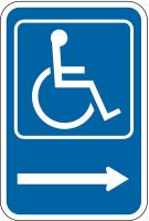 6CFZ7 Handicap Parking Sign, 18 x 12In, WHT/BL