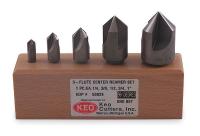 3YRG6 Center Reamer Set, 5 PC, 3 Fl, 82 Deg, Co