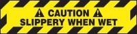 3YRU4 Floor Sign, Black/Yellow, 24 In. x 6 In.