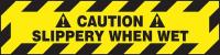 3YRU4 Floor Sign, Black/Yellow, 24 In. x 6 In.