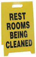 3YTA6 Floor Sgn, Eng, Rst Rms Being Clnd, Ylw/Blk