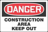 3YUE2 Danger Sign, 24 x 36In, R and BK/WHT, ENG