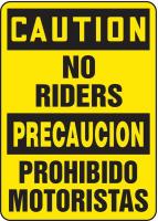 3YUE9 Caution Sign, 14 x 10In, BK/YEL, Bilingual
