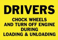 3YUJ4 Shipping Vehicle Sign Drivers Chock Both