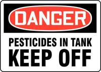 3YUV4 Danger Sign, 10 x 14In, R and BK/WHT, ENG