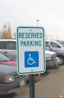 3YVF9 MN Parking Sign, 18 x 12In, WHT/BL, HDCP