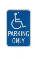 3YVE2 CA Parking Sign, 18 x 12In, WHT/BL, HDCP