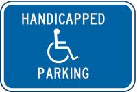 3YVK7 Parking Sign, 12 x 18In, WHT/BL, G-42, MUTCD