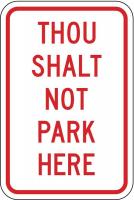 3YVR3 Parking Sign, 18 x 12In, R/WHT, Text