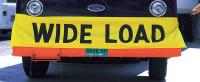 3YVU1 Wide Load Banner, Black on Yellow, 18x96In