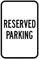 3YVY5 Parking Sign, 18 x 12In, BK/WHT, Text, G-29