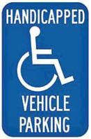 3YVY9 Parking Sign, 18 x 12In, WHT/BL, MUTCD, HDCP