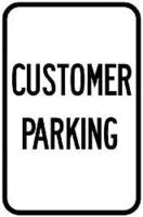 3YVZ2 Parking Sign, 18 x 12In, BK/WHT, CUST PRKG