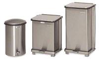 3YWE7 Waste Container, Silent StepOn, Wheels, 40G