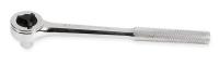 3ZB42 Ratchet, Round Head, 1/2Dr, 10 In, Chrome