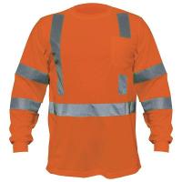 3ZEL3 Long Sleeve T-Shirt, Polyester, Orange, M