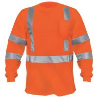 3ZEL1 Long Sleeve T-Shirt, Polyester, Orange, L