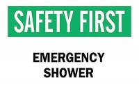 3ZG30 Safety Shower Sign, 10 x 14In, ENG, Text