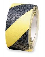 3ZG32 Antislip Tape, Black/Ylw Stripes, 2Inx60ft