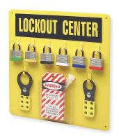 3ZM47 Lockout Station, Filled, 6 Steel Locks