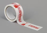 15C748 Carton Sealing Tape, Red/White, 2In x 55Yd