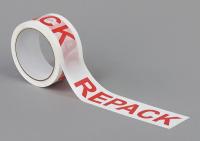 15C757 Carton Sealing Tape, Red/White, 2In x 55Yd