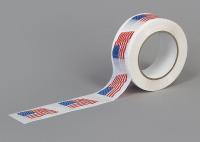 15C764 Carton Tape, Red/Blue/White, 2Inx55Yd