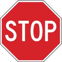 6CFJ2 Traffic Sign, 18 x 18In, WHT/R, Stop, Text