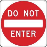4KTN7 Traffic Sign, 24 x 24In, R/WHT, Text, R5-1