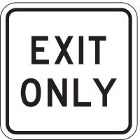 3ZTG1 Traffic Sign, 18 x 18In, BK/WHT, Exit Only