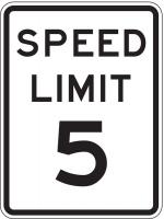 3ZTG5 Traffic Sign, 24 x 18In, BK/WHT, SP LIM 5