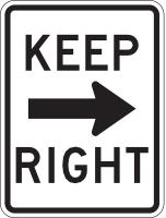 6CFV2 Traffic Sign, 24 x 18In, BK/WHT, Keep R
