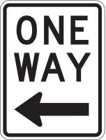 6CFV4 Traffic Sign, 24 x 18In, BK/WHT, OW, R6-2L