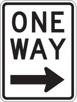 3ZTH6 Traffic Sign, 24 x 18In, BK/WHT, OW, R6-2R