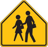3ZTH9 Traffic Sign, 30 x 30In, BK/YEL, SYM, S1-1