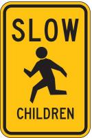 6CFV9 Traffic Sign, 24 x 18In, BK/YEL, W9-11