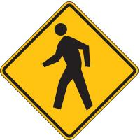 6CFW0 Traffic Sign, 24 x 24In, BK/YEL, SYM, W11-2