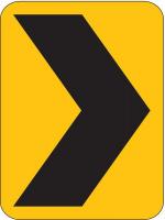 6CFJ7 Traffic Sign, 18 x 12In, BK/YEL, SYM, W1-8