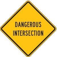 6CFX3 Traffic Sign, 30 x 30In, BK/YEL, Text, W41-1