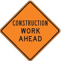 3ZTL7 Traffic Sign, 30 x 30In, BK/ORN, Text