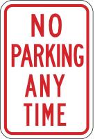 3AM89 Parking Sign, 18 x 12In, R/WHT, Text, R7-1