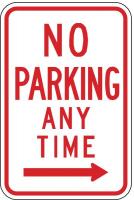 6AHF8 Parking Sign, 18 x 12In, R/WHT, R7-1R, MUTCD