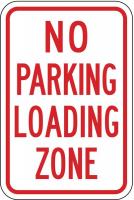 3ZTN4 Parking Sign, 18 x 12In, R/WHT, Text, R7-6