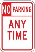 1K867 Parking Sign, 18 x 12In, R/WHT, Text, R7-1