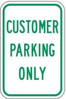 3ZTP8 Parking Sign, 18 x 12In, GRN/WHT, Text