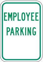 6AHH2 Parking Sign, 18 x 12In, GRN/WHT, EMPL PRKG