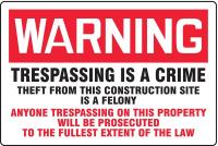 3ZZA8 Warning Sign, 24 x 36In, R and BK/WHT, ENG