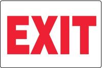 3ZZC5 Exit Sign, 24 x 36In, R/WHT, Exit, ENG, Text